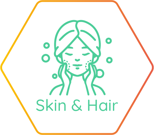 icon for Skin & Hair products hexagon